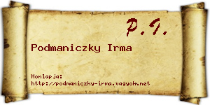 Podmaniczky Irma névjegykártya